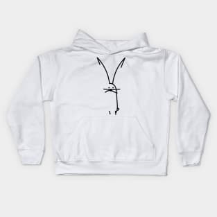 Bunny minimalism stick figure Kids Hoodie